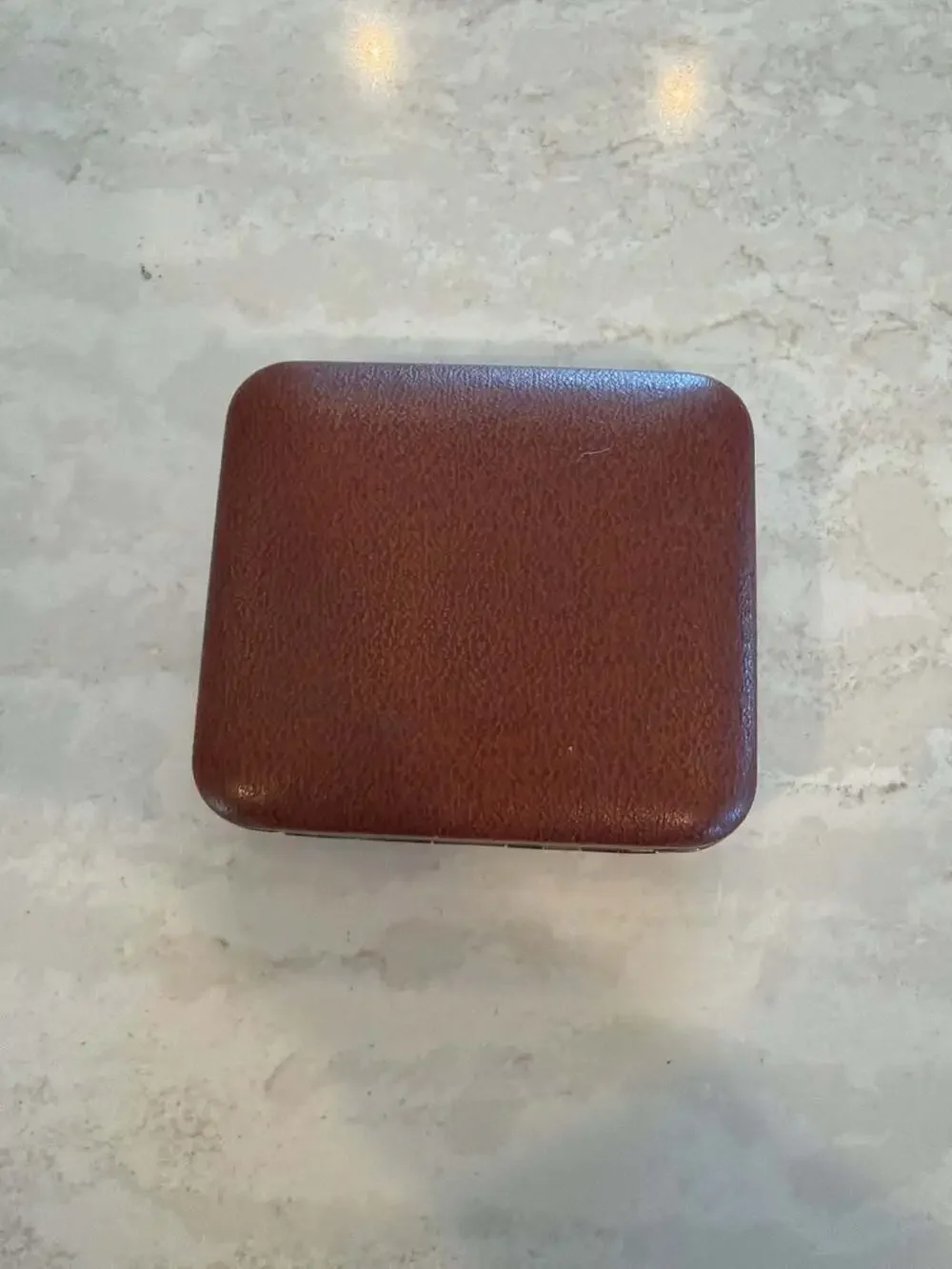 Vintage Phinney-Walker Brown Leather Folding Travel Alarm Clock